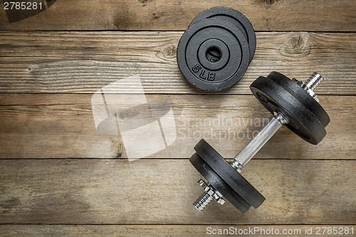 Image of iron dumbbell 