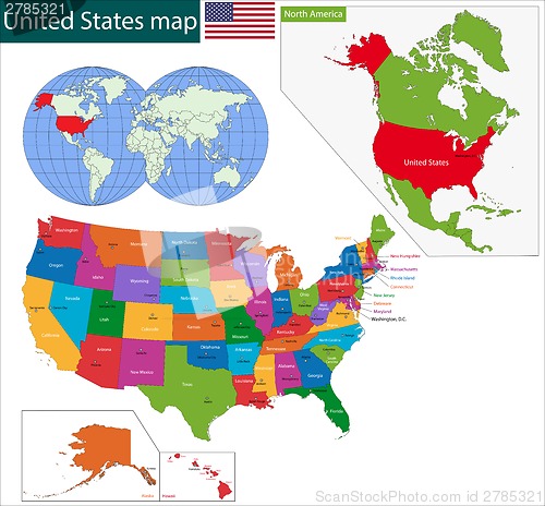 Image of Colorful USA map