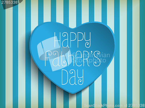 Image of Happy Fathers Day Blue Heart Background