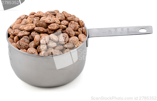 Image of Pinto beans in an American cup measure