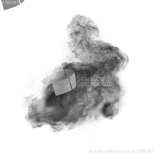 Image of Black powder explosion isolated on white