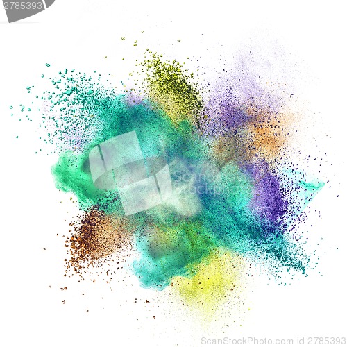 Image of Color powder explosion isolated on white