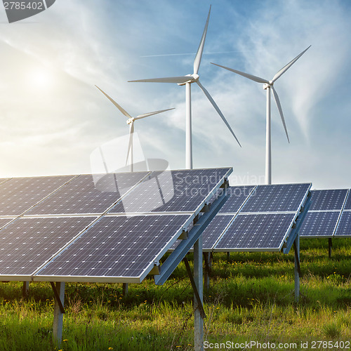 Image of solar panels under sky