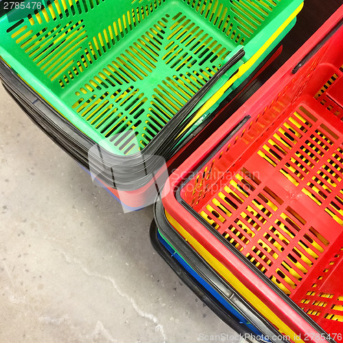 Image of Colorful shopping baskets