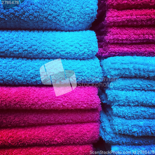 Image of Red and blue towels