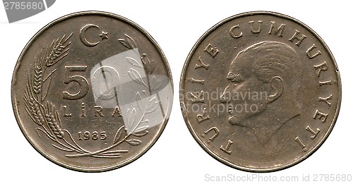 Image of fifty lira, Turkey, Atatyurk, 1985