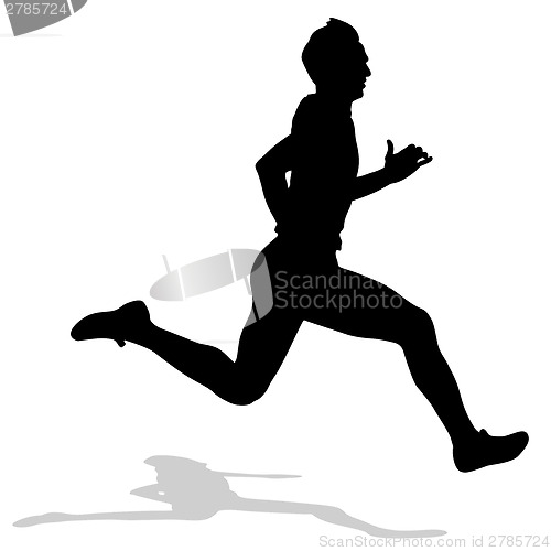 Image of Running silhouettes. Vector illustration.