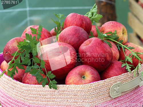 Image of Red apples basket