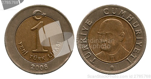 Image of one lira, Turkey, Atatyurk, 2006