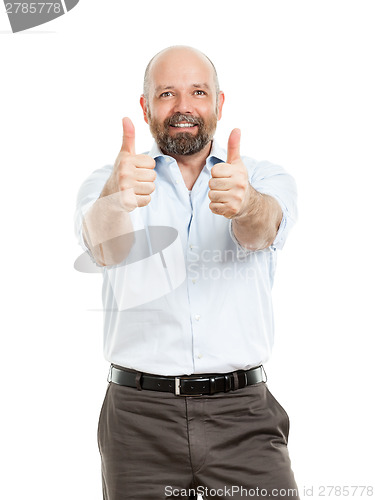 Image of business man with both thumbs up