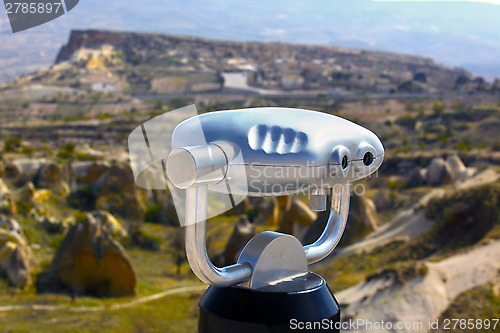 Image of binoculars and Cappadocia