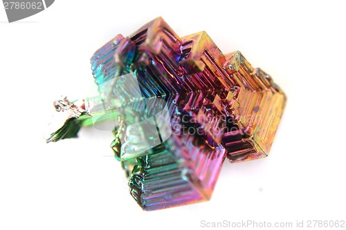 Image of bismuth (Bismuthum - Bi) color metal crystal