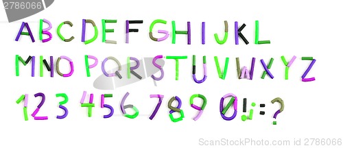 Image of color plasticine alphabet isolated on the white 