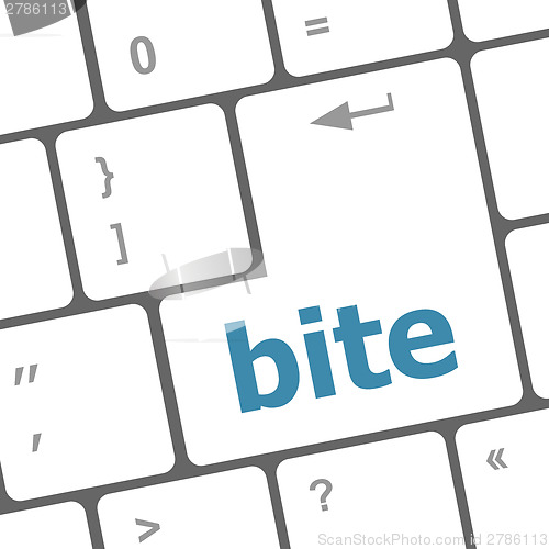 Image of bite enter button on computer pc keyboard key