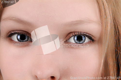 Image of Closeup of girl's face.