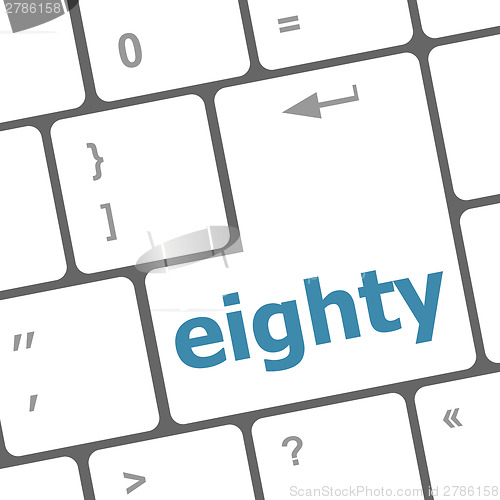 Image of enter keyboard key with eighty button