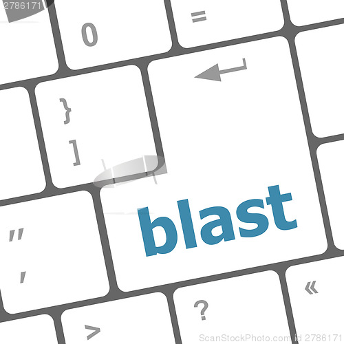 Image of blast button on computer pc keyboard key