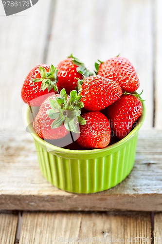 Image of bowl filled with fresh strawberries