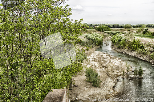 Image of Senio river near Cotignola in Italian countryside