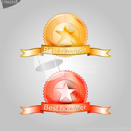 Image of Illustration of badges for the best offer