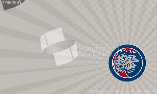Image of Business Card Lion Head Side Retro Circle