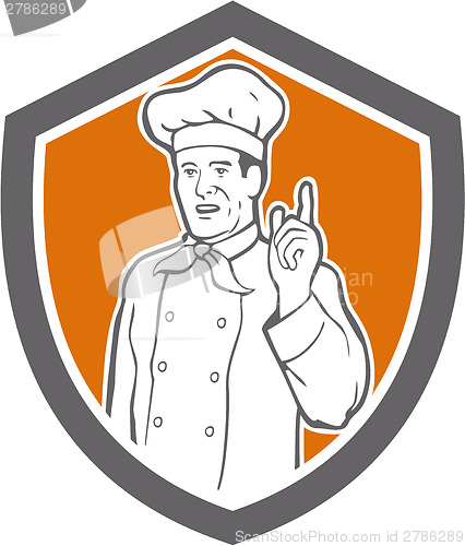 Image of Chef Cook Baker Pointing Up Shield