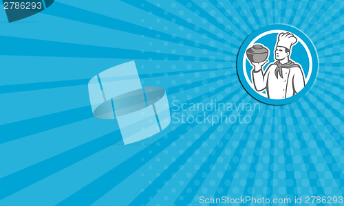 Image of Business Card Chef Cook Holding Up Pot Retro