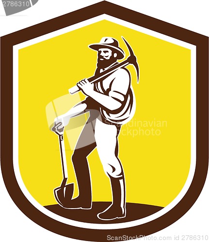 Image of Coal Miner Carry Pick Axe Shoulder Retro