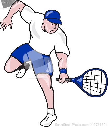 Image of Tennis Player Racquet Cartoon