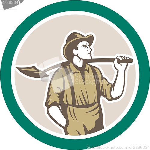 Image of Prospector Miner With Shovel Circle Retro