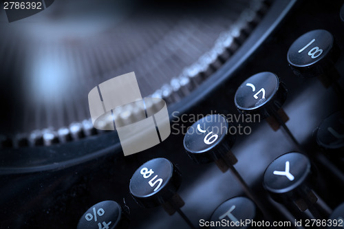 Image of Close up photo of antique typewriter keys