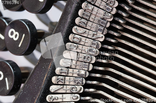 Image of Detail of an old typewriter