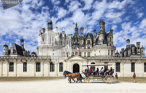 Image of Carriage in Front of Chambord Castle