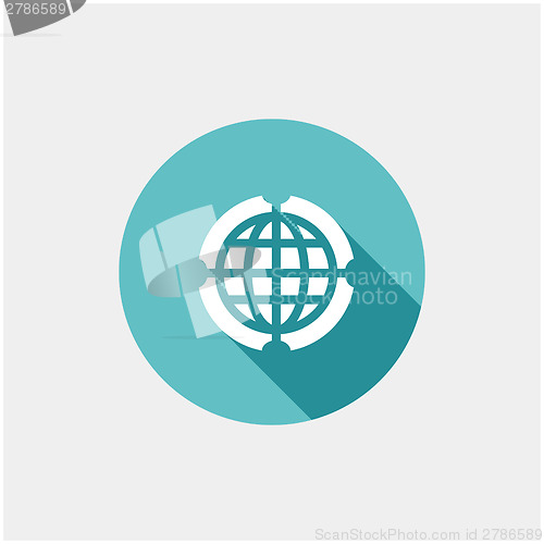 Image of Globe Icon vector illustration. Flat design style