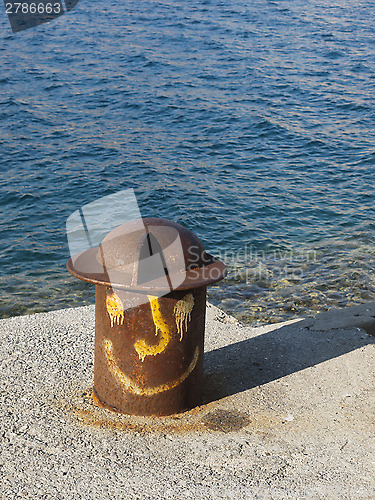 Image of Mooring bolard at sunrise