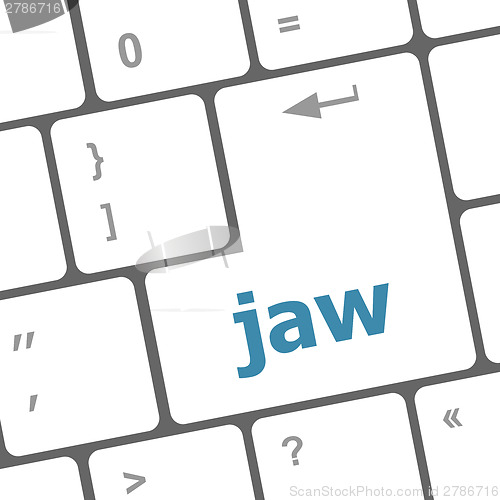 Image of jaw word on computer keyboard pc key