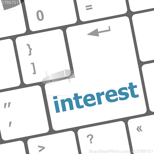 Image of interest - business concept. button on modern computer keyboard
