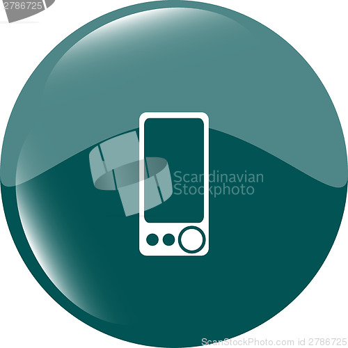 Image of multimedia smartphone icon, button, graphic design element