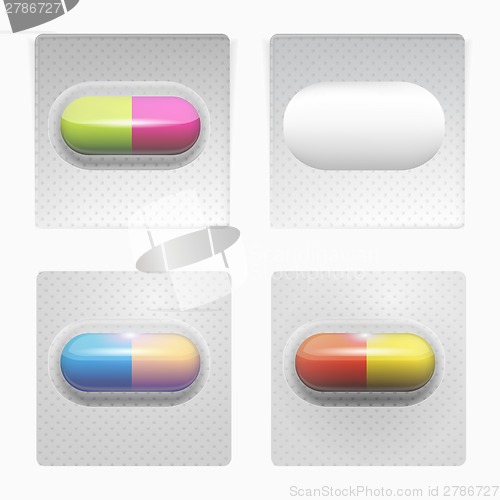 Image of Illustration of colored pills