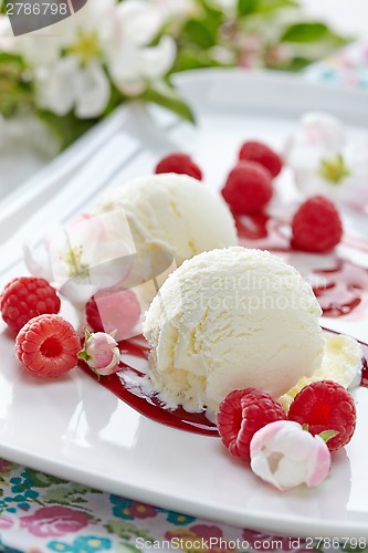 Image of Vanilla Ice Cream with fresh berries