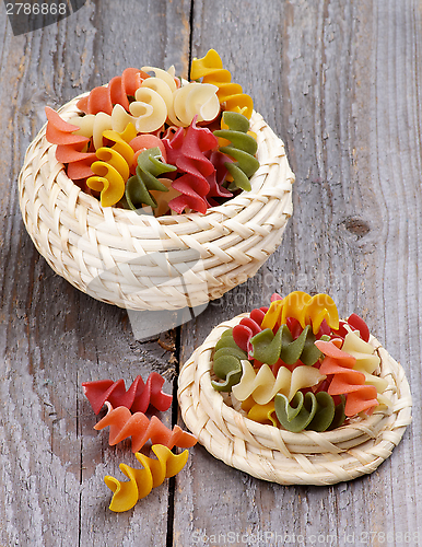 Image of Colorful Rotini Pasta