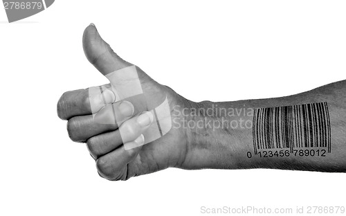 Image of Old woman with arthritis giving the thumbs up sign