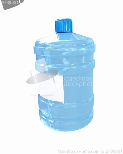 Image of Bottle with clean blue water 