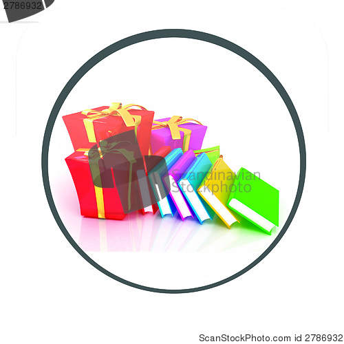 Image of Glossy icon with gift and book 