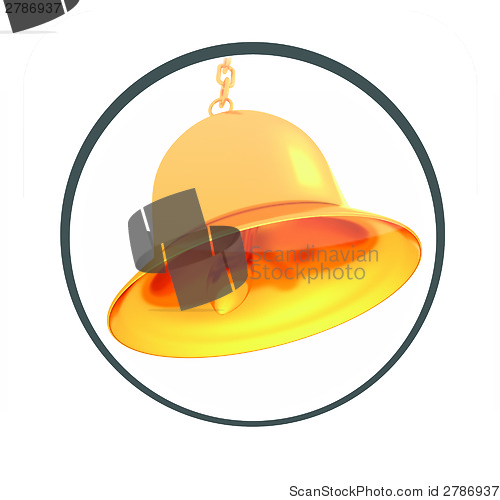 Image of Glossy icon with Gold bell 