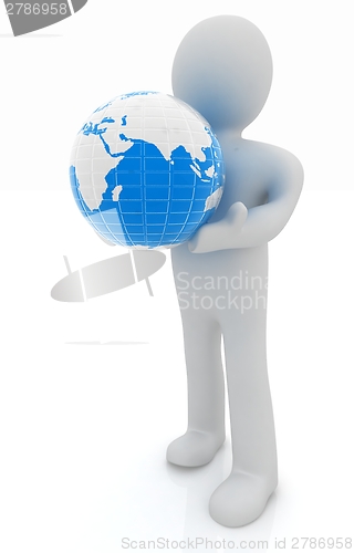 Image of 3d man,and earth 