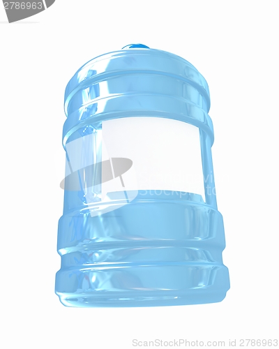Image of Bottle with clean blue water 