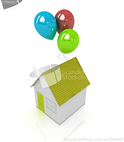 Image of House with colorful balloons 