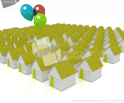 Image of House with colorful balloons 