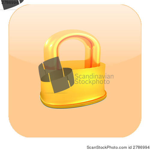 Image of icon with gold lock 